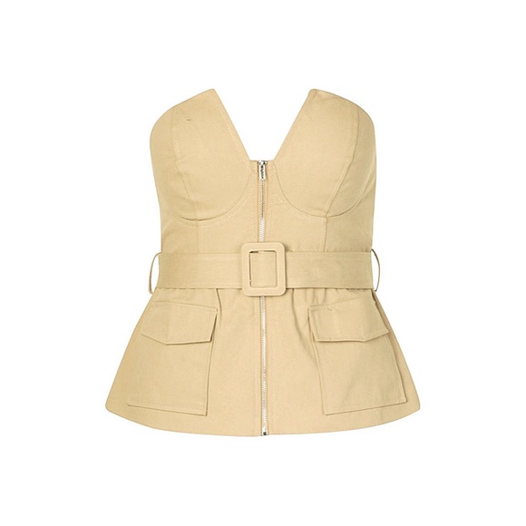 🆕 STONE BUCKLE DETAIL STRAPLESS TOP! - Picture 12 of 12